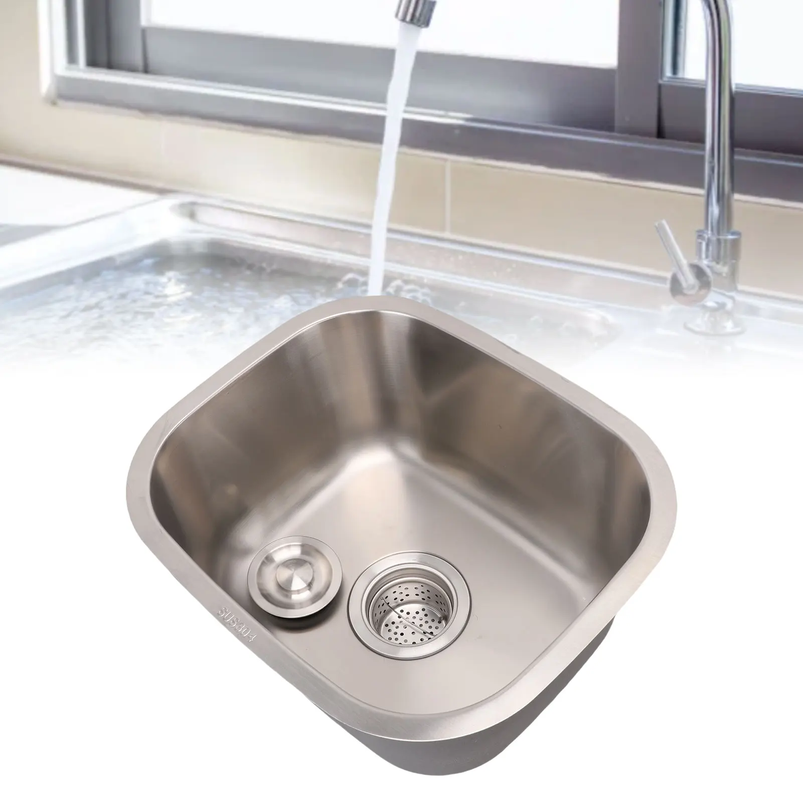 Single Washing Sink Single Bowl Water Sink 304 Stainless Steel Integrated Undermount Basin Washing Sink for Kitchen Bar Bathroom
Single Washing Sink Single Bowl Water Sink 304 Stainless Steel Integrated Undermount Basin Washing Sink for Kitchen Bar Bathroom