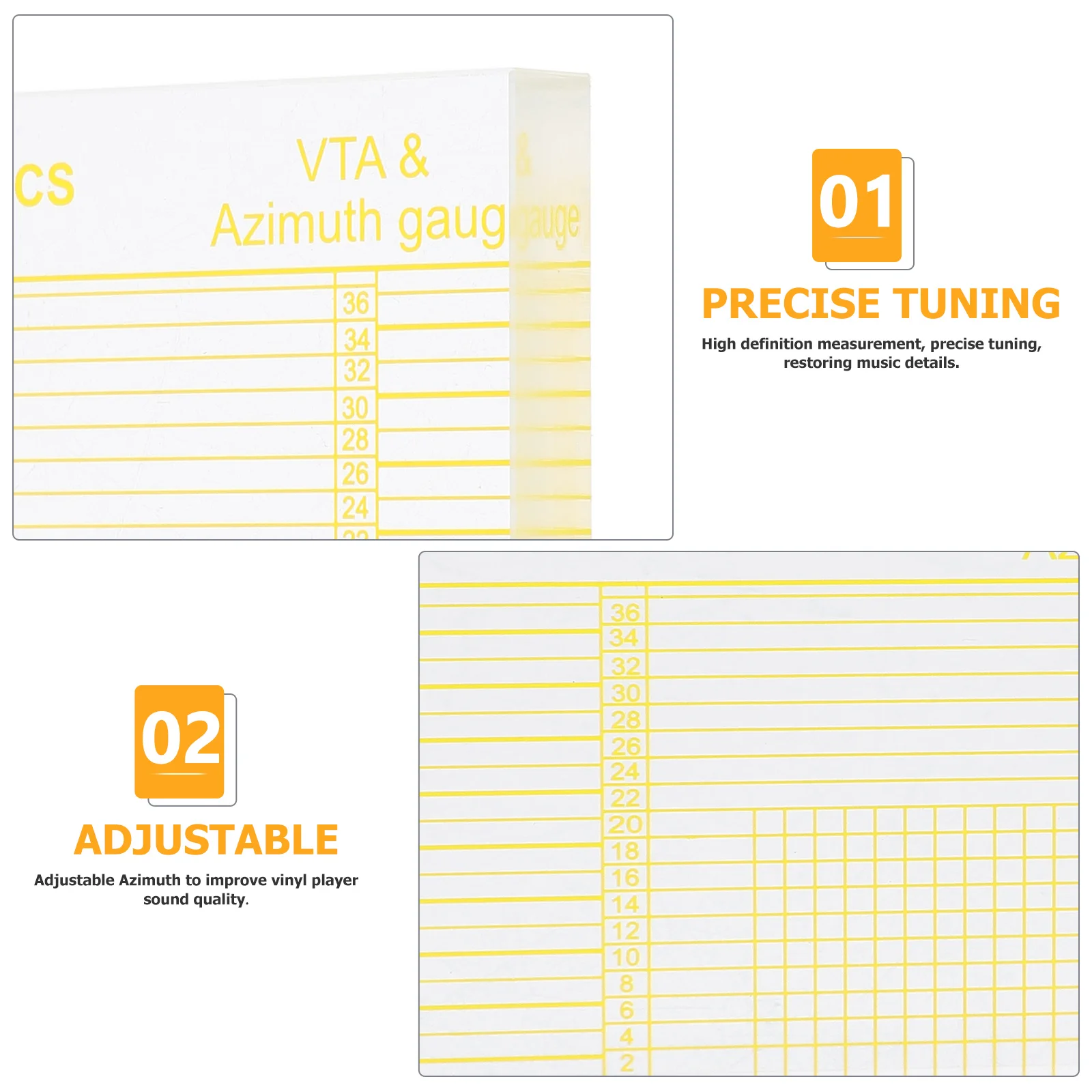 Acrylic Vinyl Record Player Azimuth Calibration Ruler Transparent Stylus Offset Alignment Tool For Turntable Tonearm Setup
