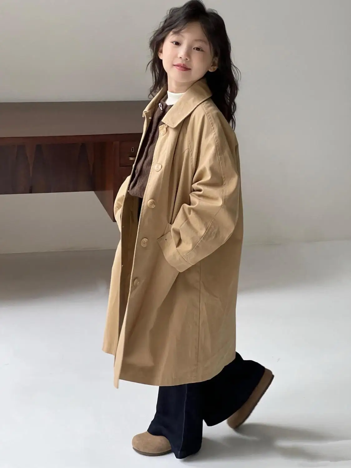 Teenage Girl Trend Coat Spring and Autumn New Style Children's British Long Overcoat Korean Casual Jacket 100-160cm
Teenage Girl Trend Coat Spring and Autumn New Style Children's British Long Overcoat Korean Casual Jacket 100-160cm