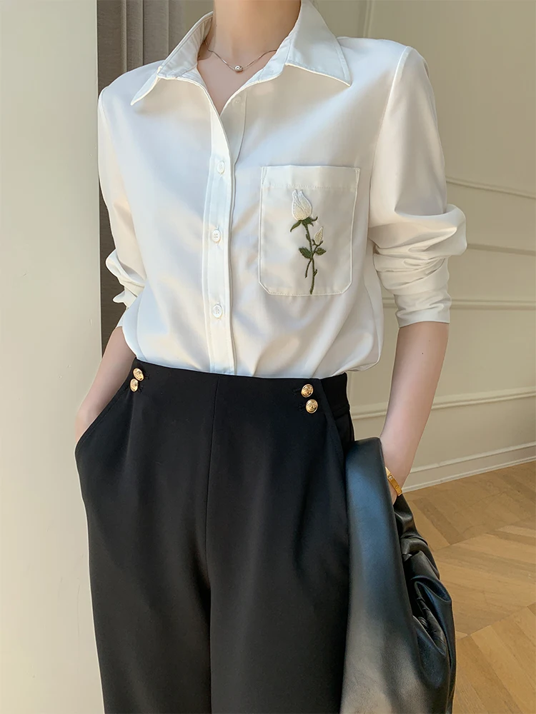 White Commute Profional Women's irt Spring Autumn New Sle Slim Fit Inner Wear Simple Elegance Formal Design Top
White Commute Profional Women's irt Spring Autumn New Sle Slim Fit Inner Wear Simple Elegance Formal Design Top