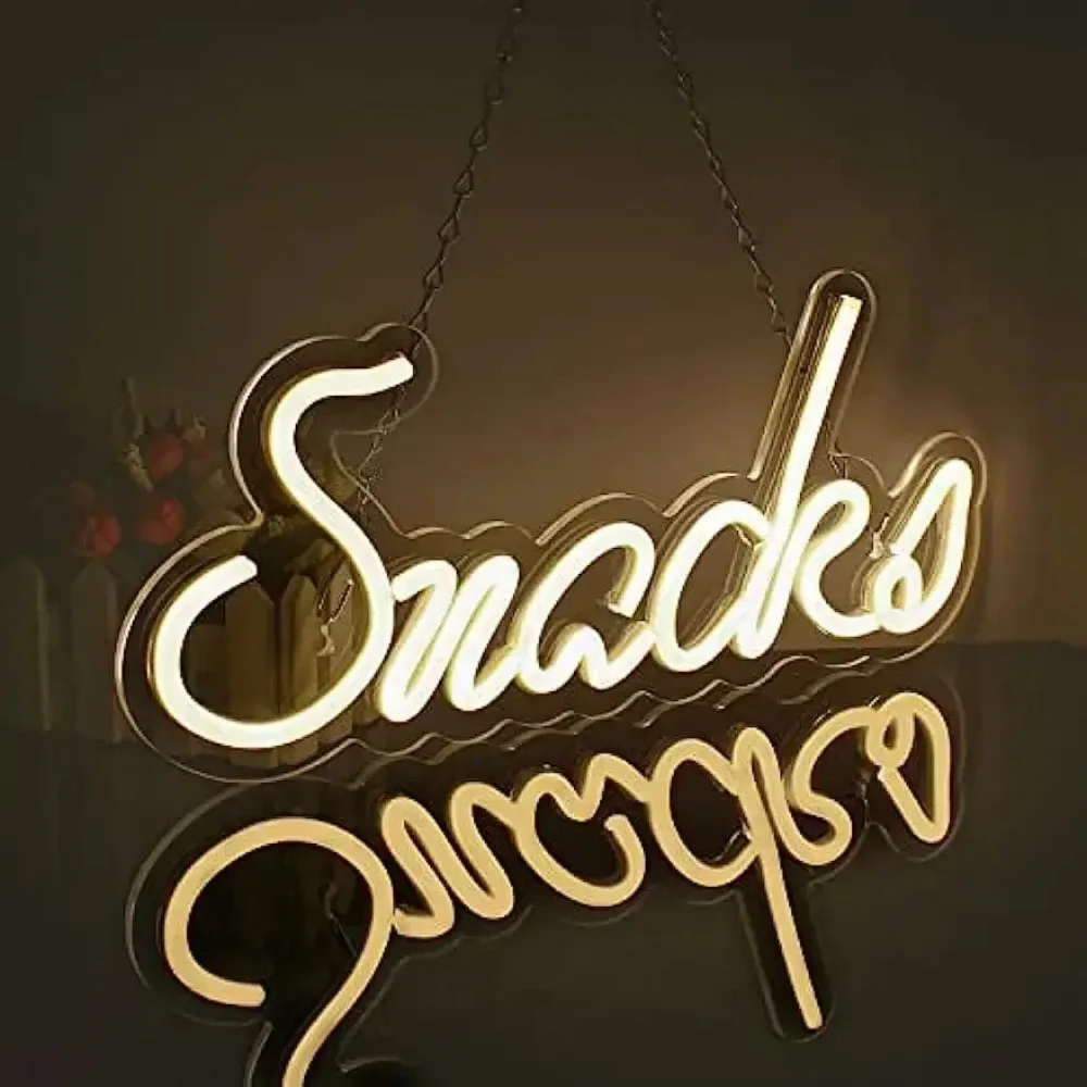Snacks Neon Sign Warm White Neon Light for Bedroom Kids Snacks LED Neon Light Sign for Wall Decor Bars Restaurants Cafes Pubs
Snacks Neon Sign Warm White Neon Light for Bedroom Kids Snacks LED Neon Light Sign for Wall Decor Bars Restaurants Cafes Pubs