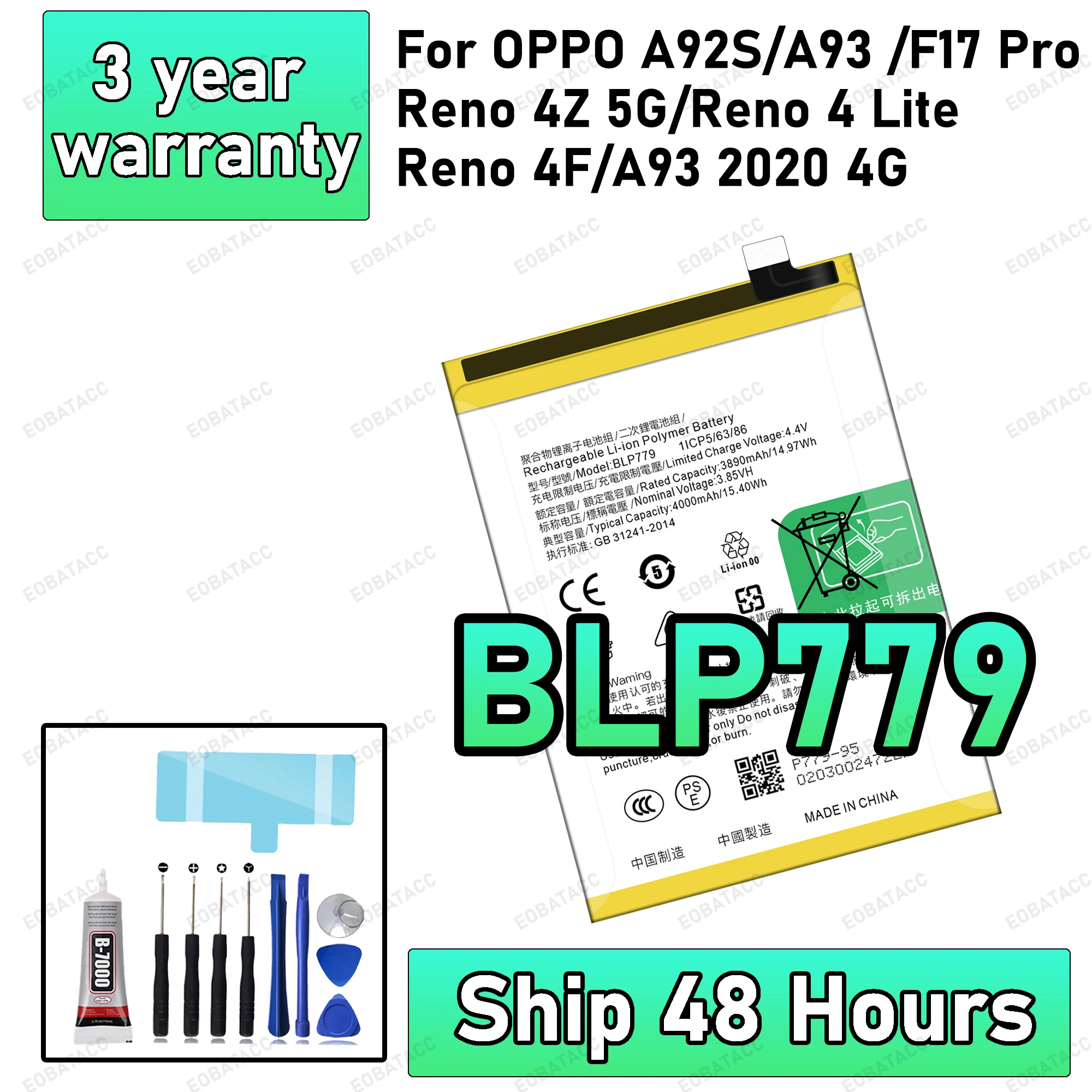 100% новый аккумулятор высокого качества BLP779 для OPPO F17 Pro A92s/Reno 4 Lite/Reno4 Z/A93 2020, емкость для мобильного телефона Bateria
100% новый аккумулятор высокого качества BLP779 для OPPO F17 Pro A92s/Reno 4 Lite/Reno4 Z/A93 2020, емкость для мобильного телефона Bateria