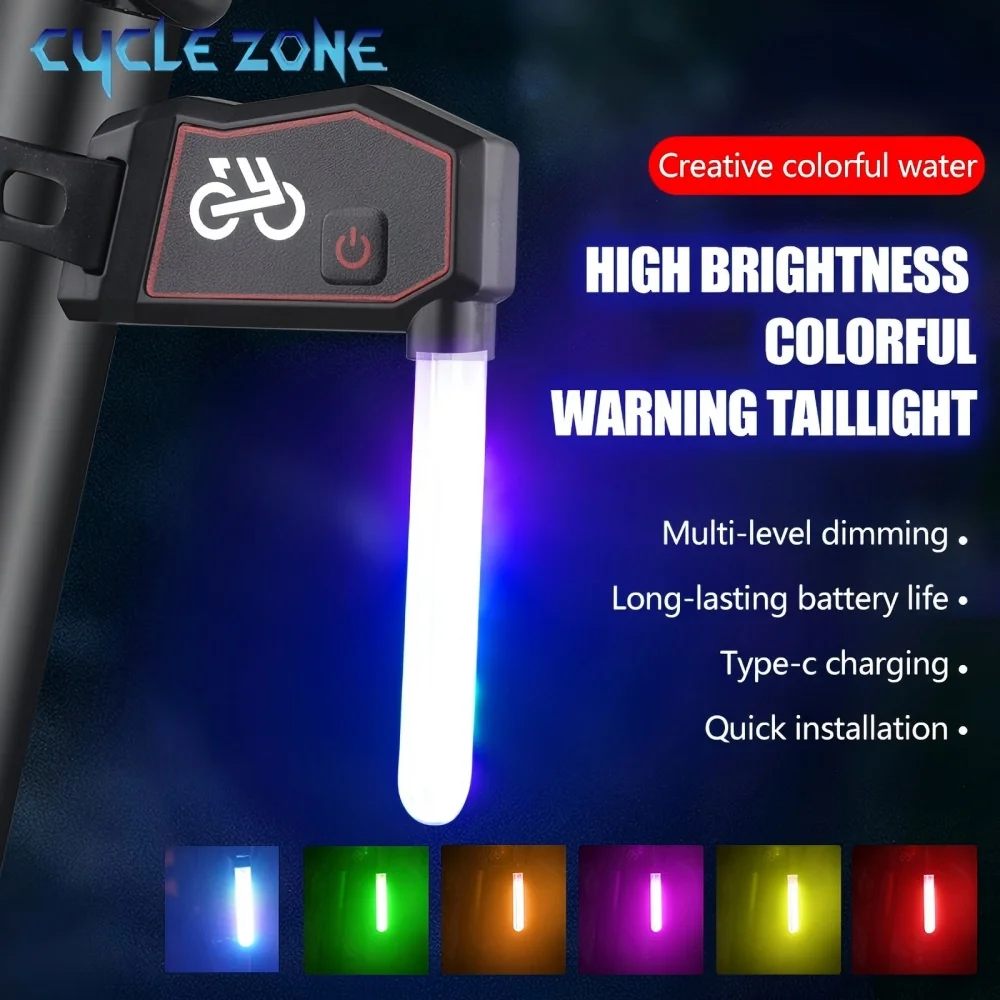 Bicycle Tail Light Colorful COB Bike Lights Rechargeable LED Bright Bike Rear Lamp Cycling Safety Warning Taillight Night Riding
Bicycle Tail Light Colorful COB Bike Lights Rechargeable LED Bright Bike Rear Lamp Cycling Safety Warning Taillight Night Riding