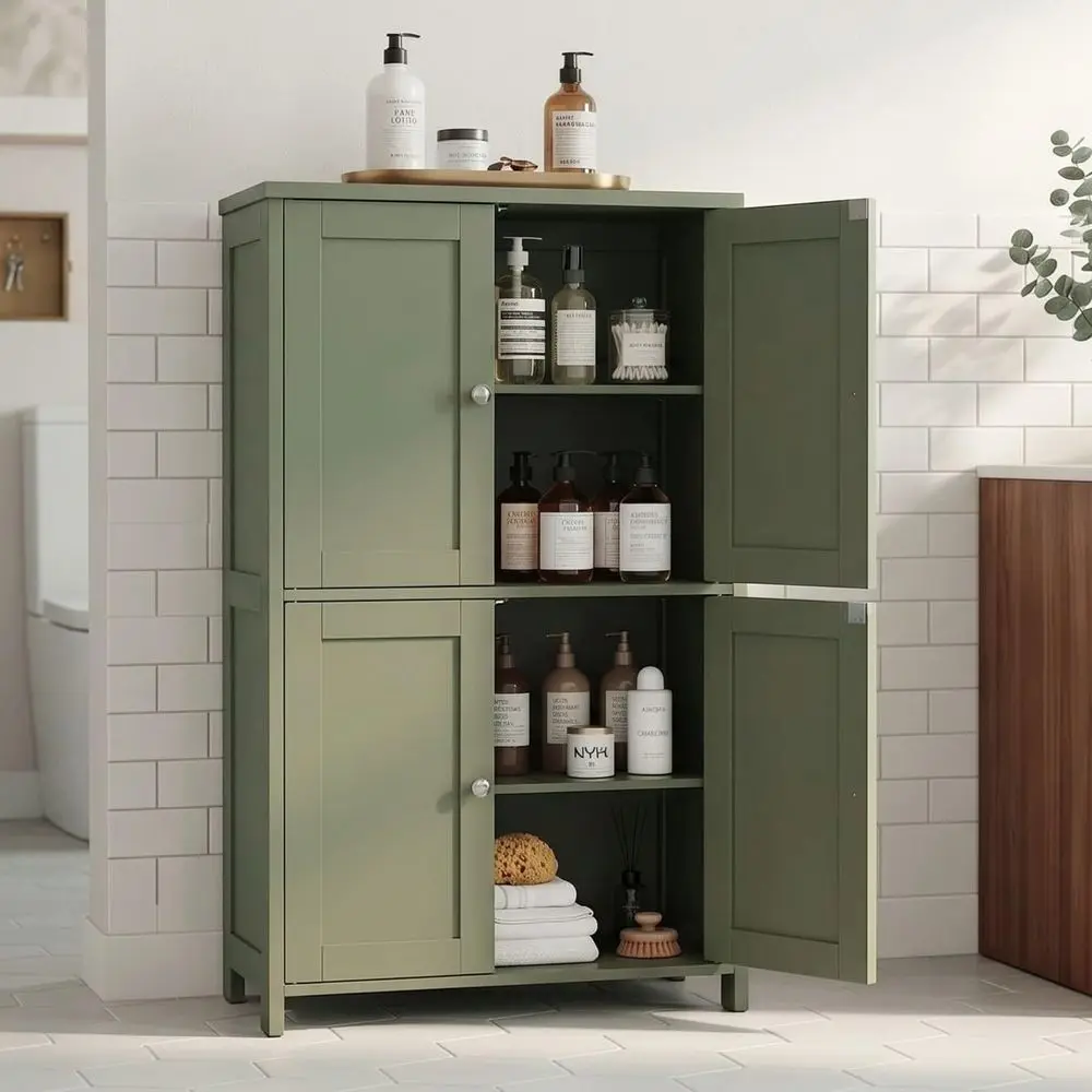 Compact Green Storage Cabinet with 4 Doors and Adjustable Shelves for Bathroom, Kitchen, and Living Spaces
Compact Green Storage Cabinet with 4 Doors and Adjustable Shelves for Bathroom, Kitchen, and Living Spaces