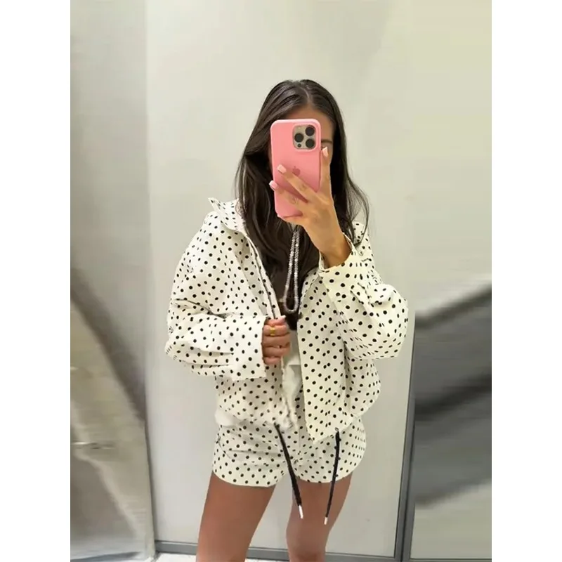 Dot Long Sleeve Jackets Shorts Suits Women Fashion Stand Collar Drawstring Coats High Waist Short Pants New Early Autumn Outfits
Dot Long Sleeve Jackets Shorts Suits Women Fashion Stand Collar Drawstring Coats High Waist Short Pants New Early Autumn Outfits