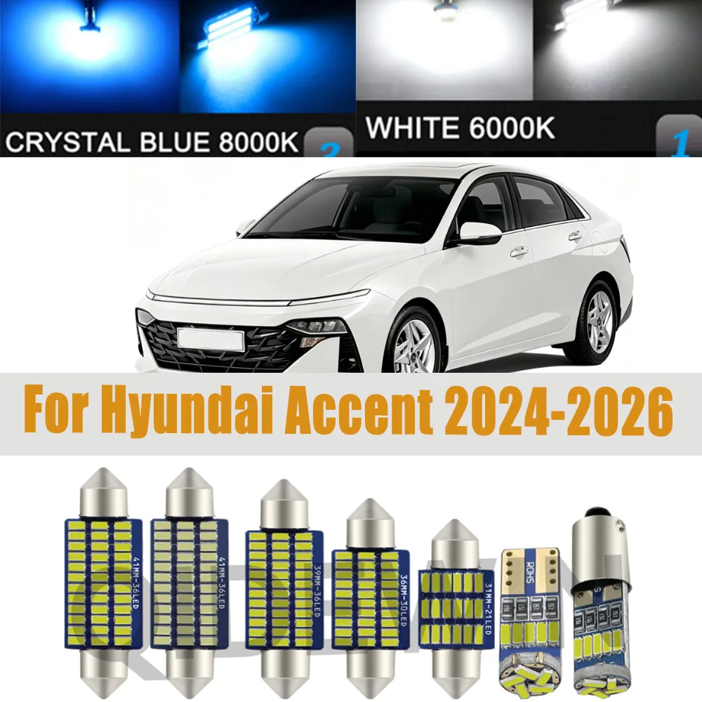 10Pcs For New Hyundai Accent 2024 2025 2026 LED Interior Dome Map Reading License Plate Light Car LED Bulb Canbus No Error
10Pcs For New Hyundai Accent 2024 2025 2026 LED Interior Dome Map Reading License Plate Light Car LED Bulb Canbus No Error