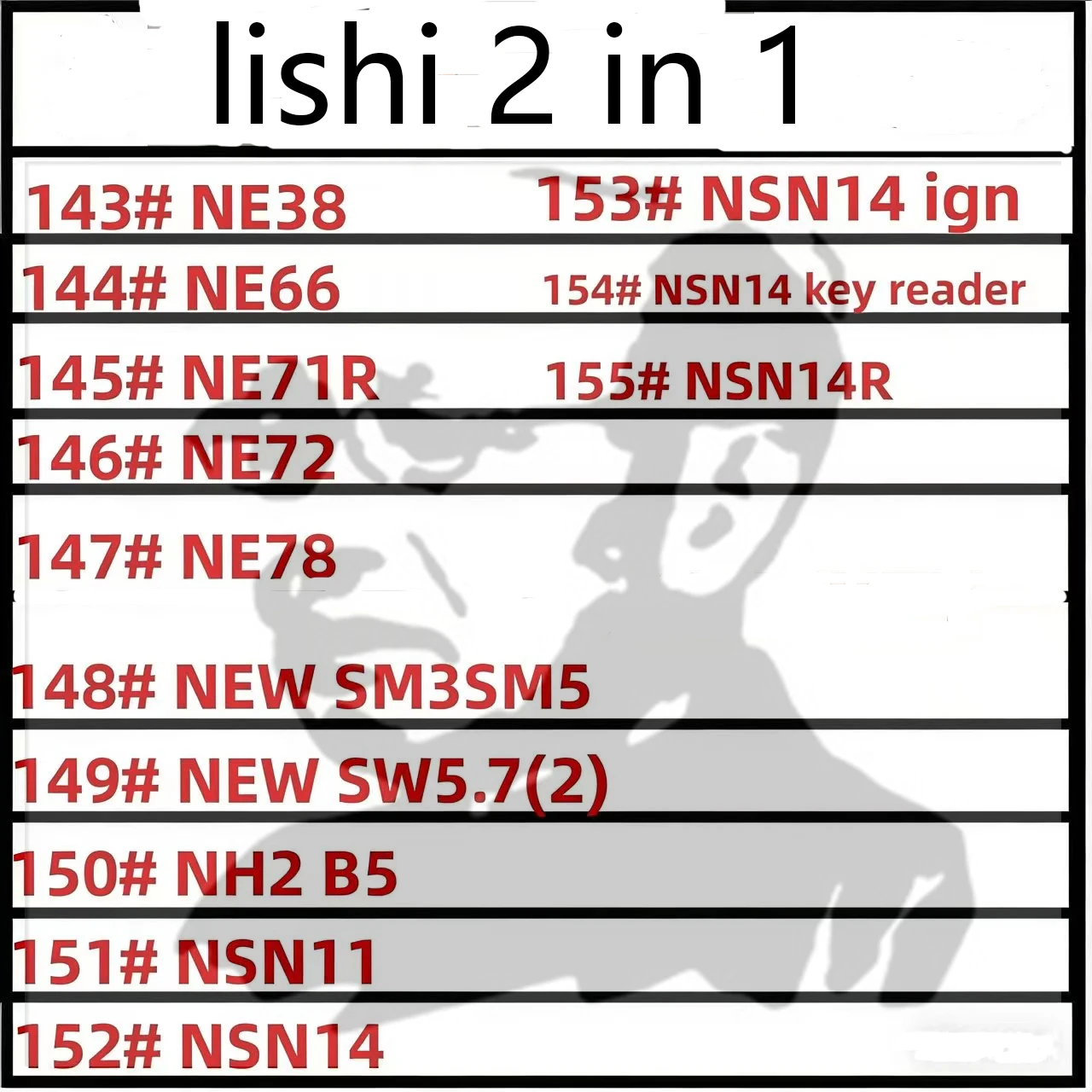 Lishi 2-in-1 NE38 NE66 NE71R NE72 NE78 SM3SM5 SW5.7(2) NH2 B5 NSN11 NSN14 Ignition Tool for Car Keys Programming Universal Key M
Lishi 2-in-1 NE38 NE66 NE71R NE72 NE78 SM3SM5 SW5.7(2) NH2 B5 NSN11 NSN14 Ignition Tool for Car Keys Programming Universal Key M