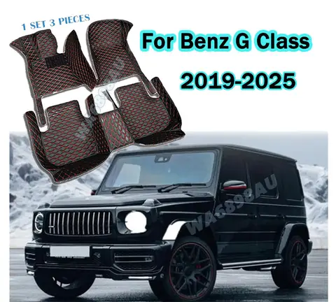 Custom For Mercedes Benz G Class G500 G550 G63G 350 2019-2025 Car Floor Mats, wear-resistant Leather Protective pad Carpet