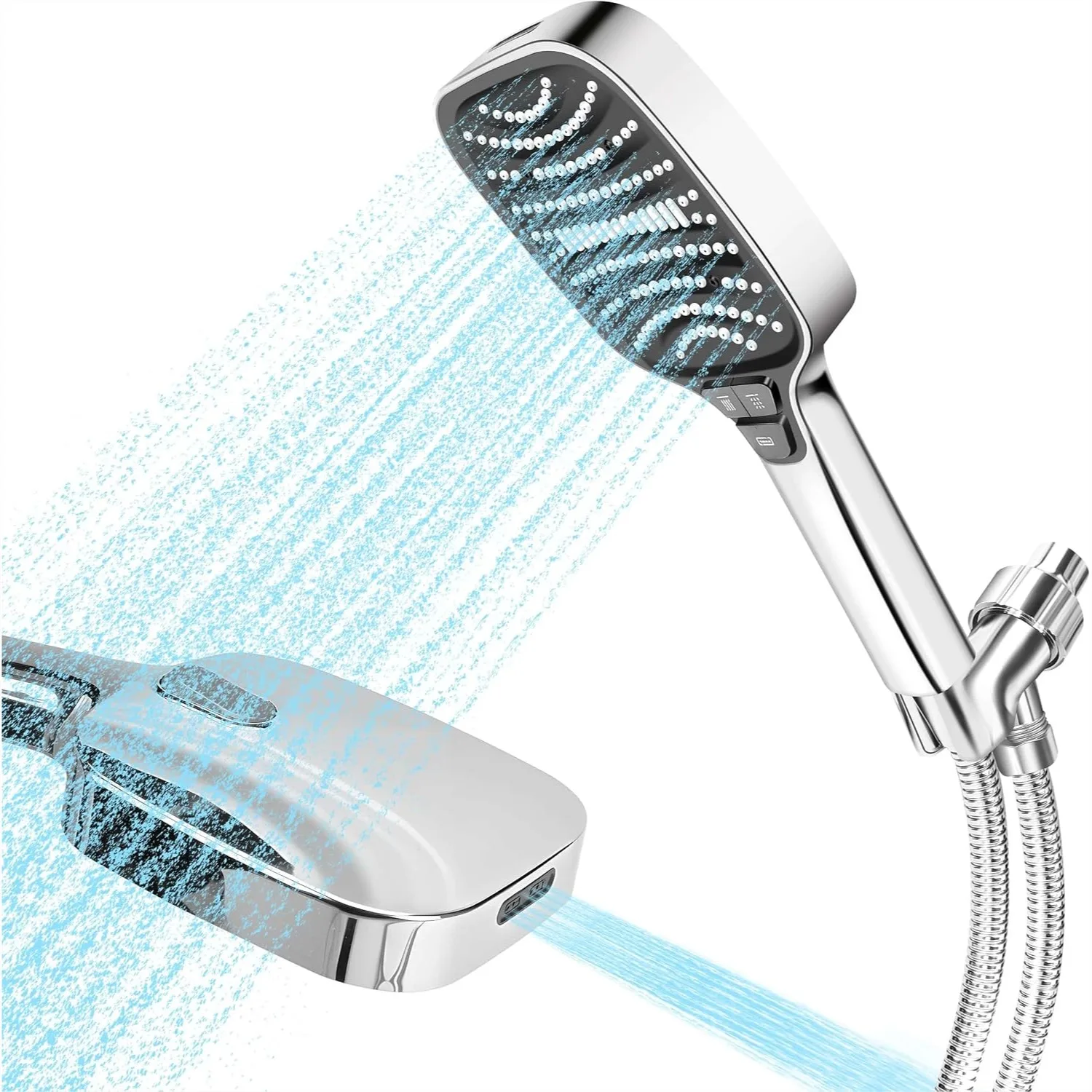 High Pressure Shower Head with Handheld Spray, 8-Mode Powerful Jet Setting for Bathroom Cleaning, Silicone Nozzles, Gray
High Pressure Shower Head with Handheld Spray, 8-Mode Powerful Jet Setting for Bathroom Cleaning, Silicone Nozzles, Gray