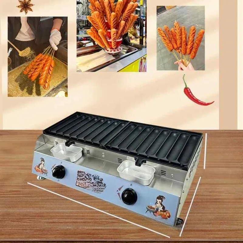 New crispy grilled sausage machine, night market stall, commercial fried ham starch sausage, hot dog meatballs
New crispy grilled sausage machine, night market stall, commercial fried ham starch sausage, hot dog meatballs
