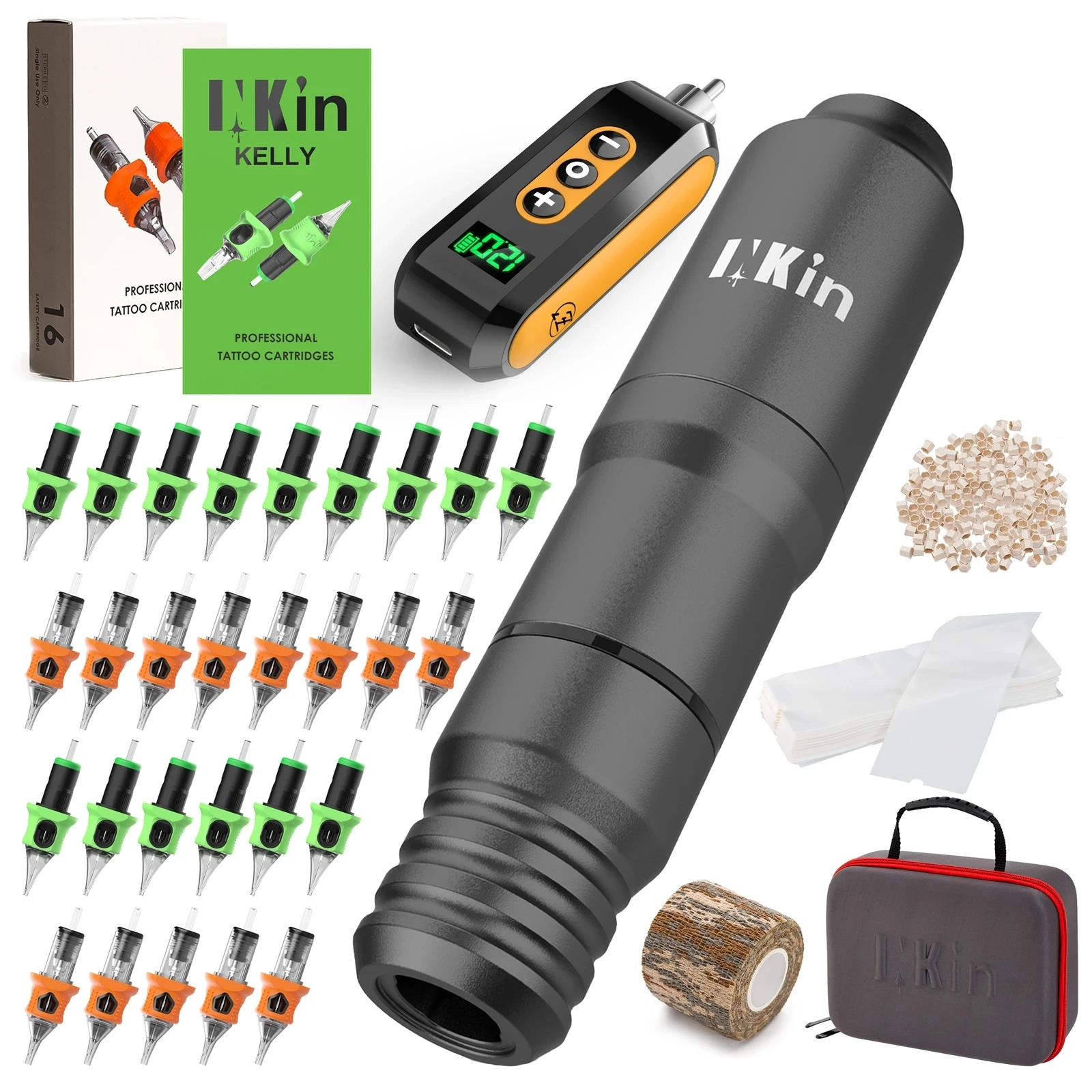 Tattoo Kits INKIN FATO Rotary Cartridge Tattoo Pen Machine Wireless Power Supply 32 Pcs Sizes Cartridge Tattoo Needles
Tattoo Kits INKIN FATO Rotary Cartridge Tattoo Pen Machine Wireless Power Supply 32 Pcs Sizes Cartridge Tattoo Needles