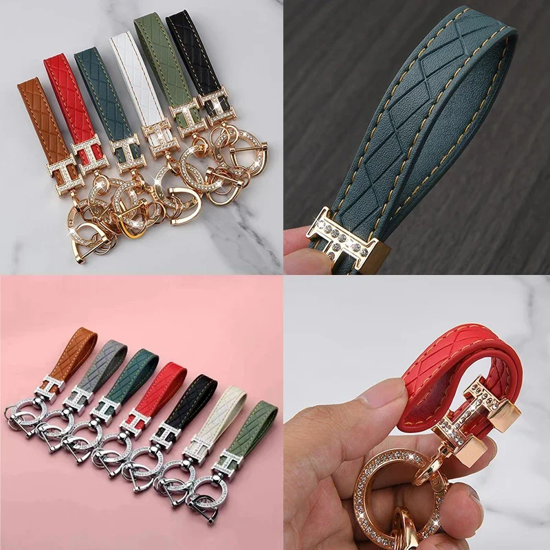 Car Keyring Luxury Leather Plaid Keychain Shiny Crystal Muticolor Women Men Black Buckle Car Key Ring Chain Holder Jewelry Gift
Car Keyring Luxury Leather Plaid Keychain Shiny Crystal Muticolor Women Men Black Buckle Car Key Ring Chain Holder Jewelry Gift