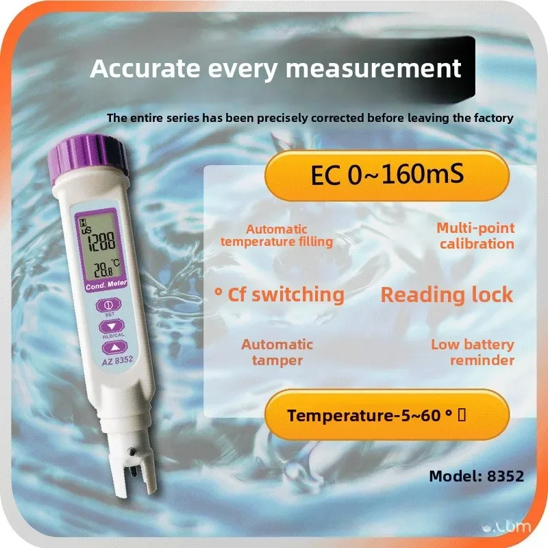 Tester AZ8352 pen conductivity tester AZ-8352 conductivity tester EC meter detection pen
Tester AZ8352 pen conductivity tester AZ-8352 conductivity tester EC meter detection pen