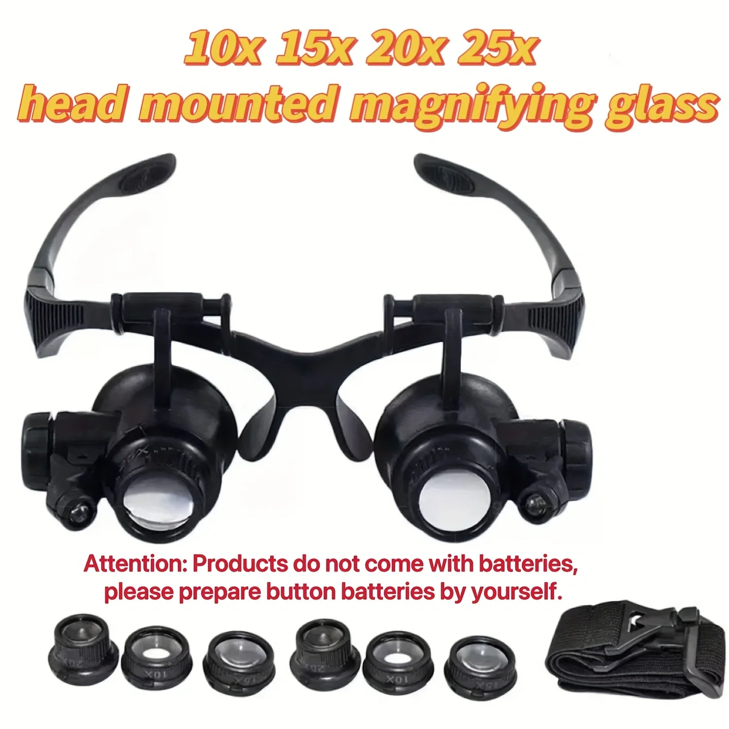 Professional LED magnifying Glasses 10X 15X 20X 25X Magnifying Repair tool Head magnifying glasses Repair watch jewelry
Professional LED magnifying Glasses 10X 15X 20X 25X Magnifying Repair tool Head magnifying glasses Repair watch jewelry