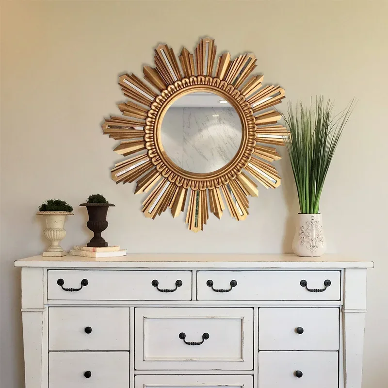 Living room decorative mirror dining room dining side wall hanging entrance mirror American light luxury creative sun mirror
Living room decorative mirror dining room dining side wall hanging entrance mirror American light luxury creative sun mirror
