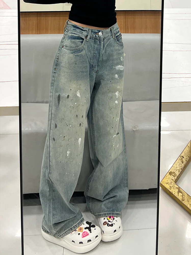 American High Street fiti Jeans Men's Women's Vintage Worn-out Wide-leg Pants Design Sense Straight-cut Floor-length
American High Street fiti Jeans Men's Women's Vintage Worn-out Wide-leg Pants Design Sense Straight-cut Floor-length