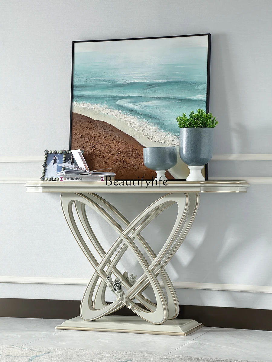 French light luxury home solid wood entrance table European villa large flat floor entrance door against the wall entrance table
French light luxury home solid wood entrance table European villa large flat floor entrance door against the wall entrance table