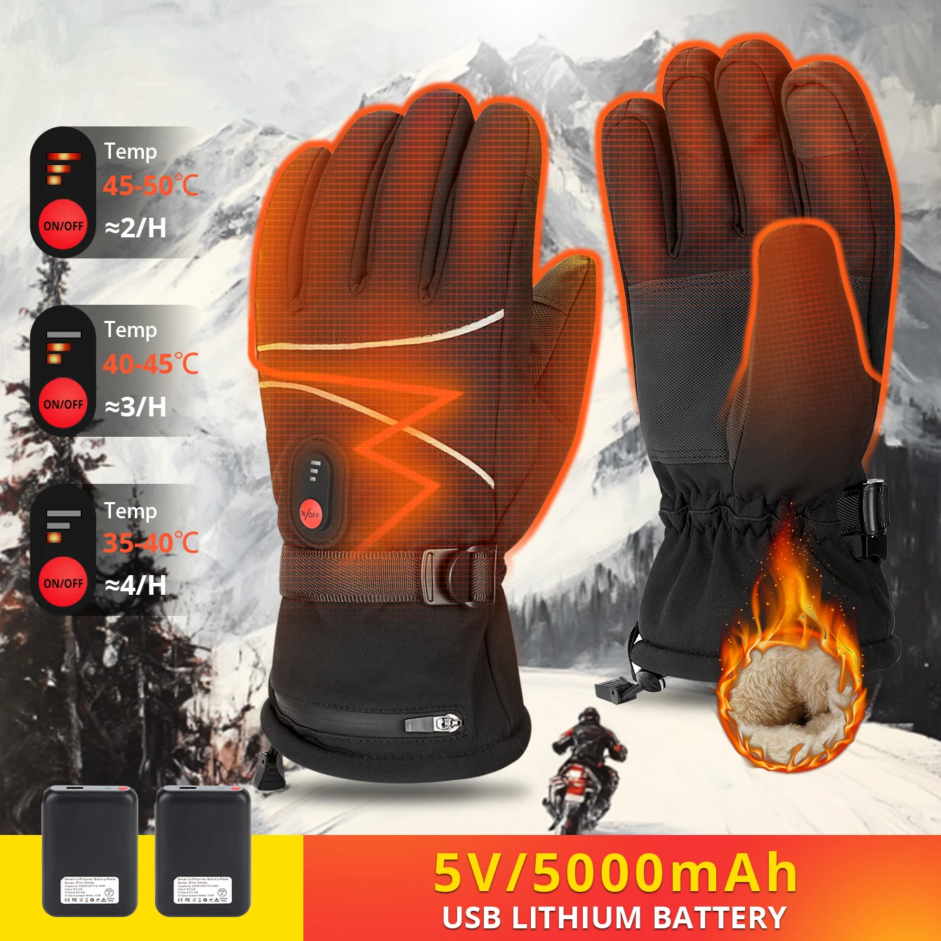 Winter Motorcycle Gloves Waterproof Heating Gloves Outdoor Motorcycle Riding Electric Heating Gloves With Battery
Winter Motorcycle Gloves Waterproof Heating Gloves Outdoor Motorcycle Riding Electric Heating Gloves With Battery