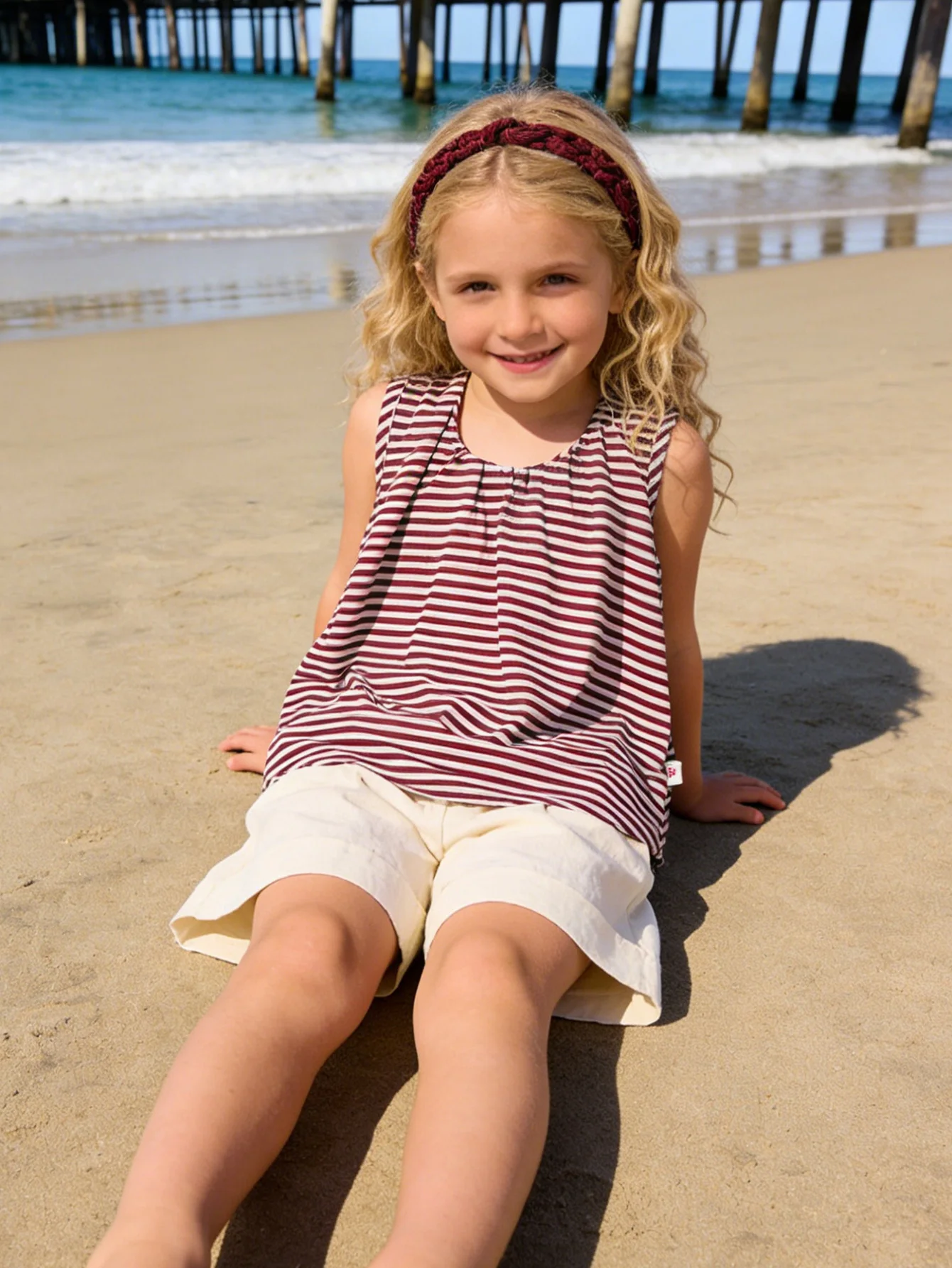 YMGN Toddler Girls Stripe Tank Top, Burgundy & White Trapeze Hem, Back Bow Detail Casual Sleeveless Summer Top
YMGN Toddler Girls Stripe Tank Top, Burgundy & White Trapeze Hem, Back Bow Detail Casual Sleeveless Summer Top