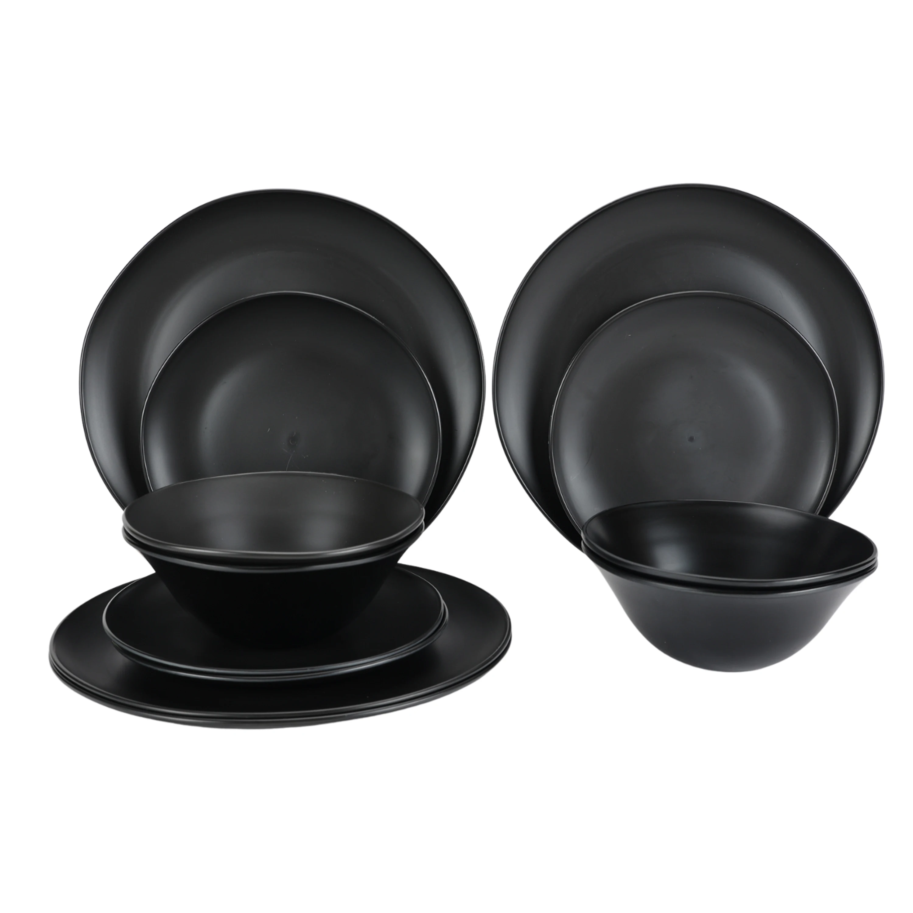 Black 12-Piece Eco-Friendly Dinnerware Set Made from Recycled Plastic
Black 12-Piece Eco-Friendly Dinnerware Set Made from Recycled Plastic