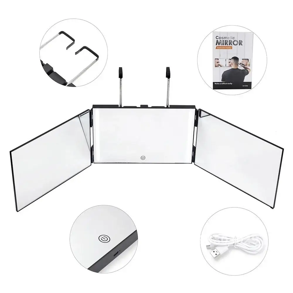 3 Way Mirror with Tri-Color Light, Men's Self Haircut Mirror and Women's Makeup Mirror for Couples, Barber Mirror with Lights
3 Way Mirror with Tri-Color Light, Men's Self Haircut Mirror and Women's Makeup Mirror for Couples, Barber Mirror with Lights