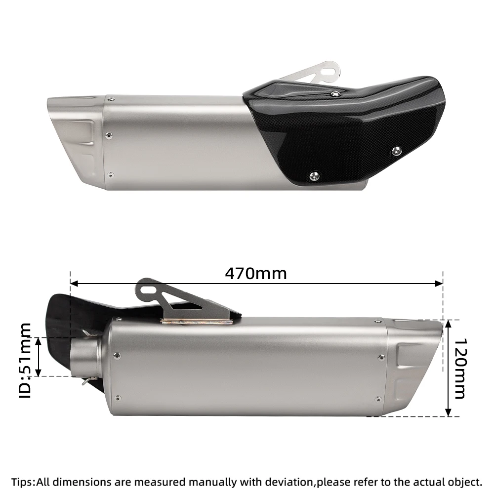 Motorcycle Exhaust Universal 51MM Muffler Streetbike Tail Tube Kit For BMW R3 MT03 CB500 Z400 ZX4R F750 F800 F850 GSX-S125 ZX25
Motorcycle Exhaust Universal 51MM Muffler Streetbike Tail Tube Kit For BMW R3 MT03 CB500 Z400 ZX4R F750 F800 F850 GSX-S125 ZX25