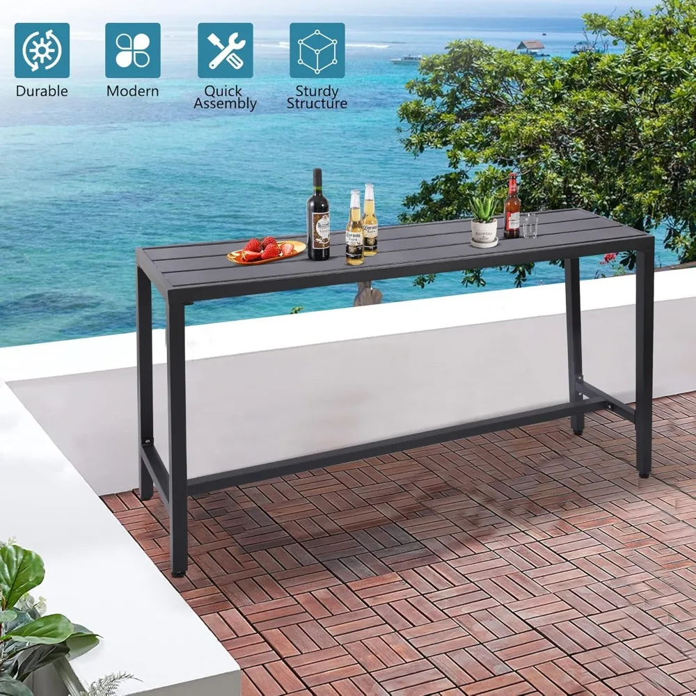 Outdoor Bar Table, Patio Console Pub Height Table with Powder Coated Steel Frame, Weather Resistant Waterproof Top, Customized
Outdoor Bar Table, Patio Console Pub Height Table with Powder Coated Steel Frame, Weather Resistant Waterproof Top, Customized