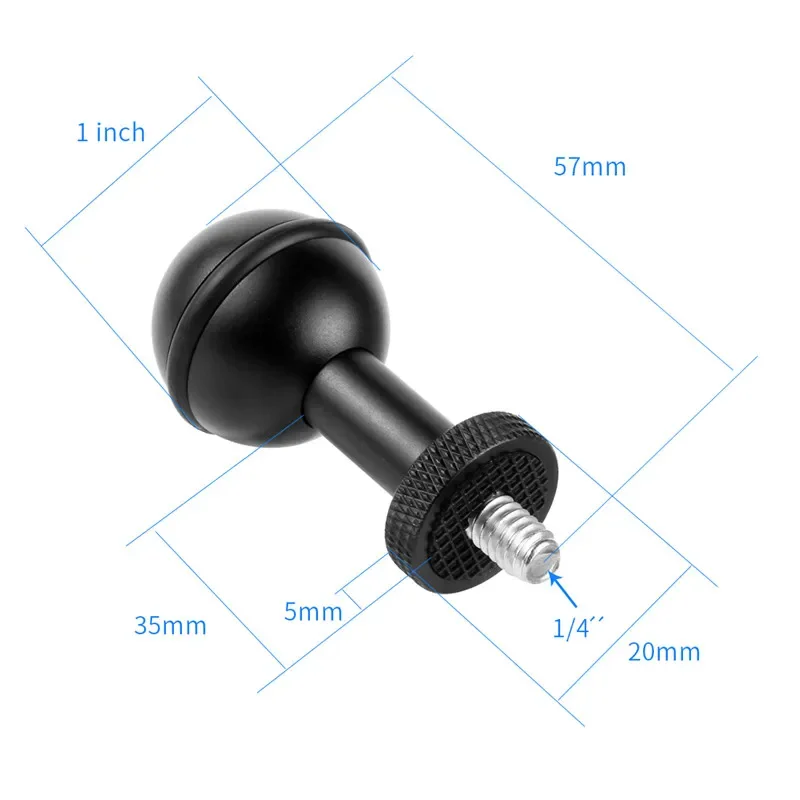 Camera photography 1/4 ball head seat diving 1 inch ball head bracket M5 adjustable screw movable ball head seat
Camera photography 1/4 ball head seat diving 1 inch ball head bracket M5 adjustable screw movable ball head seat