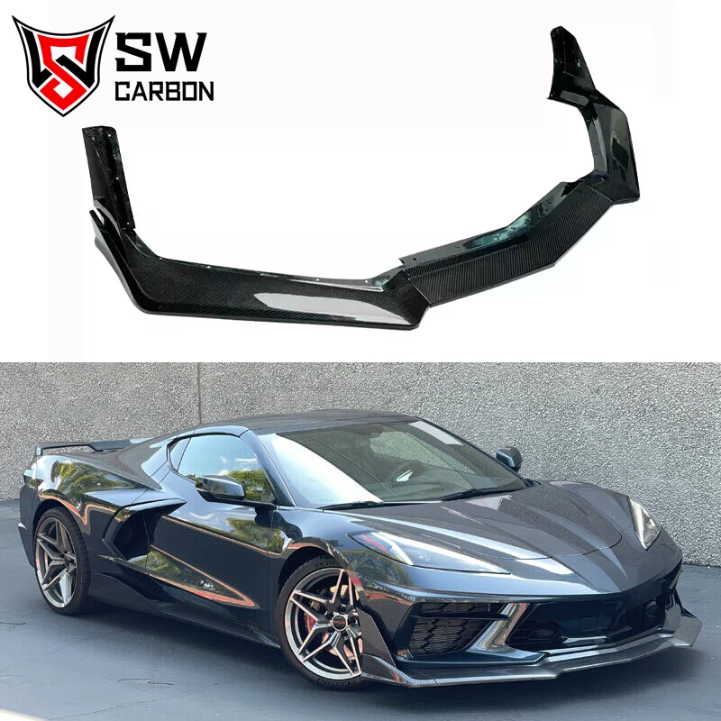 Передний бампер из углеродного волокна для Chevrolet Corvette C8 Z51 ZR1, передний сплиттер на подбородке, спойлер с боковыми удлинителями
Передний бампер из углеродного волокна для Chevrolet Corvette C8 Z51 ZR1, передний сплиттер на подбородке, спойлер с боковыми удлинителями