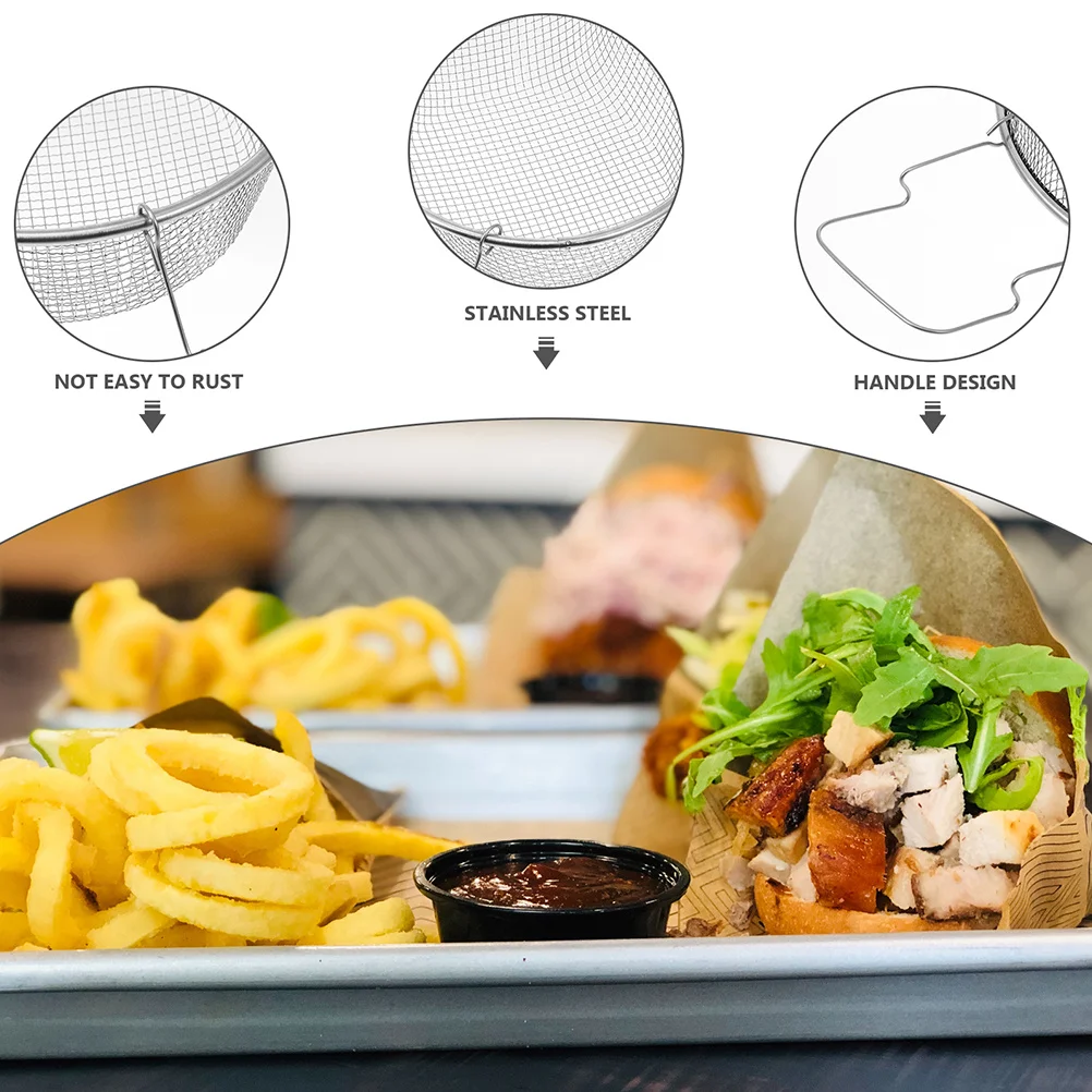 2Pcs Stainless Steel Fry Basket Heavy Duty Mesh Fryer Basket Comfortable Handle for Home Restaurant Barbecue Outdoor Use
2Pcs Stainless Steel Fry Basket Heavy Duty Mesh Fryer Basket Comfortable Handle for Home Restaurant Barbecue Outdoor Use