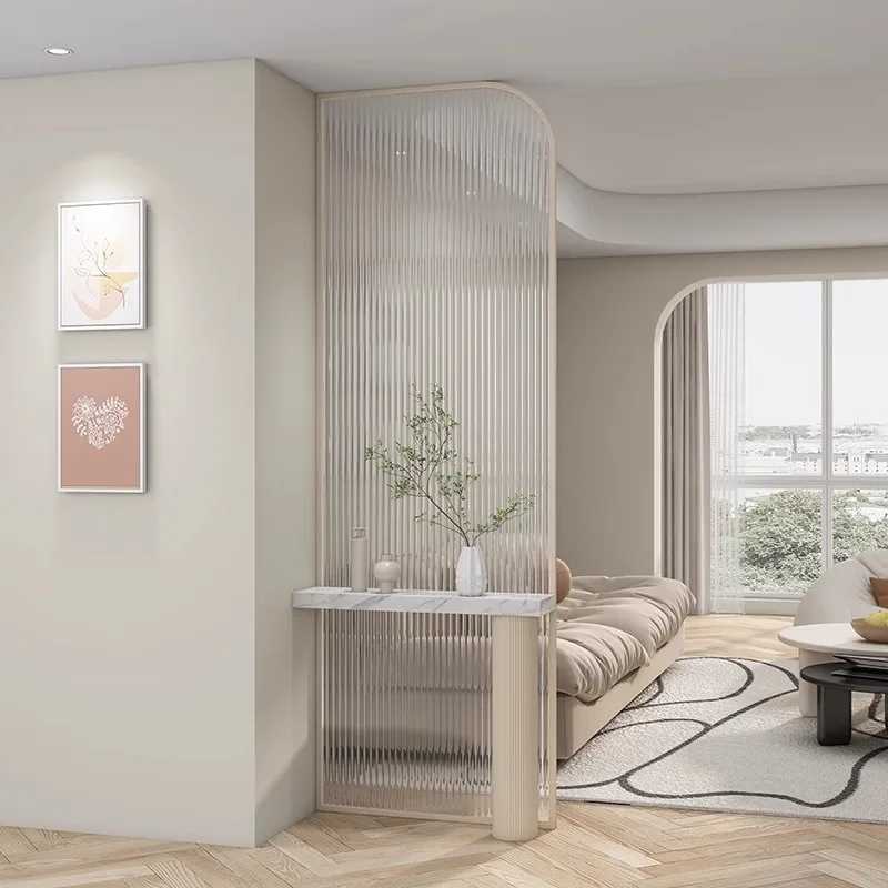 Cream wind high-grade Changhong glass screen simple modern entry door blocking living room stainless steel porch cabinet
Cream wind high-grade Changhong glass screen simple modern entry door blocking living room stainless steel porch cabinet