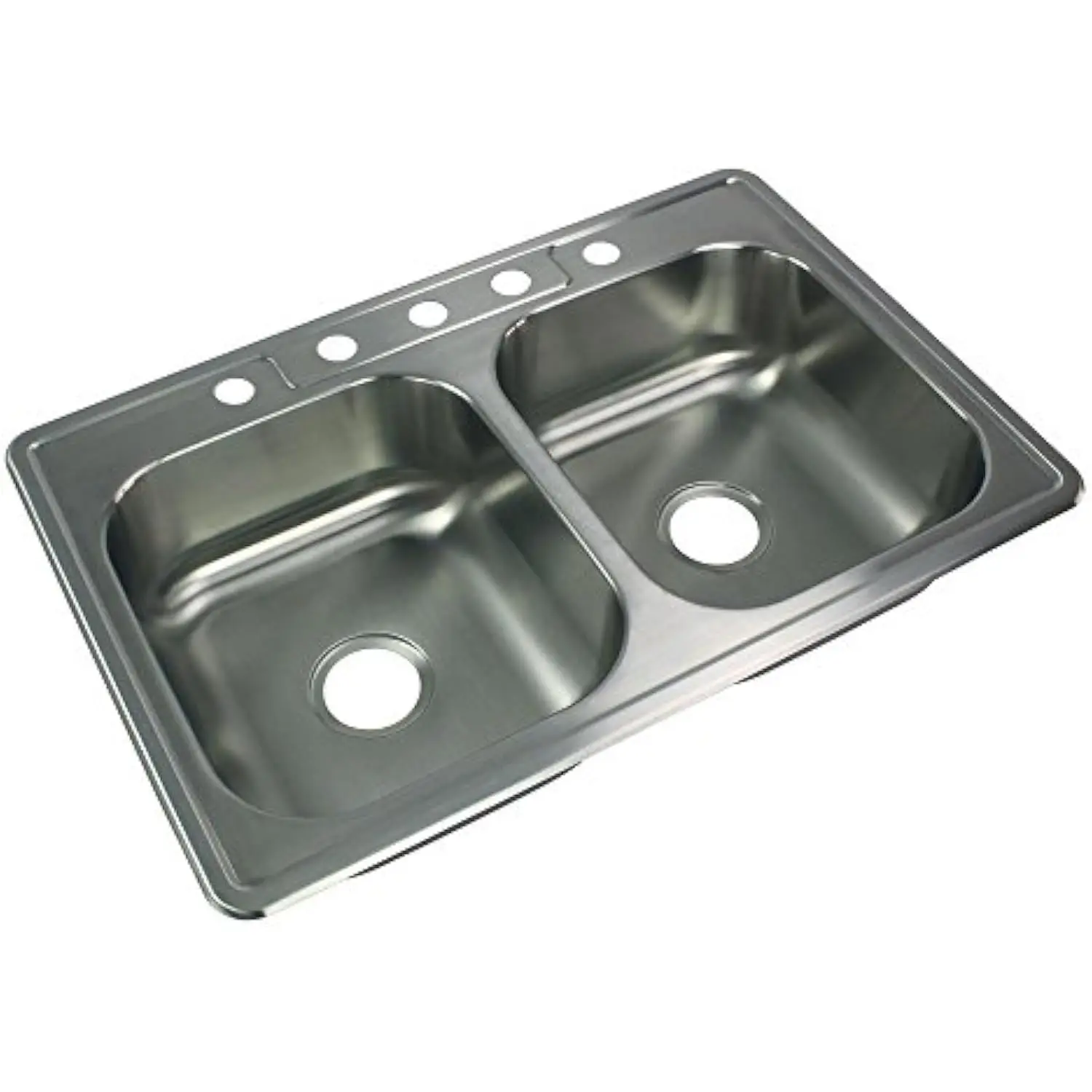 Stde33227-5 Select 5-Hole Drop-In Equal Double Bowl Kitchen Sink, 22 1/64 L X 33 W X 7 H, Brushed Stainless Steel
Stde33227-5 Select 5-Hole Drop-In Equal Double Bowl Kitchen Sink, 22 1/64 L X 33 W X 7 H, Brushed Stainless Steel