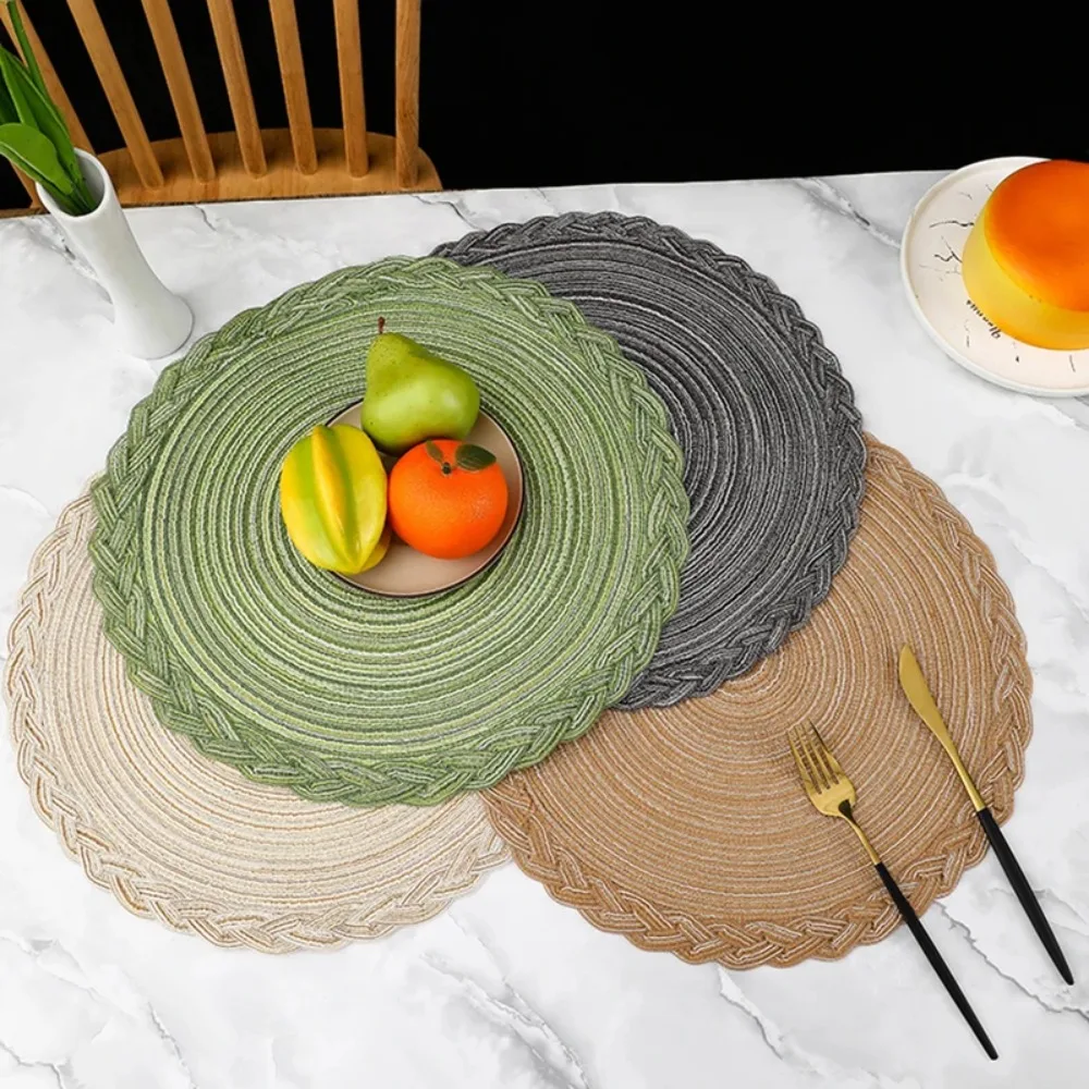 18/30/38cm Tablecloth Round Placemat Individual For The Table Round Woven Vinyl Non-Slip Kitchen Tableware Coaster Decoration
18/30/38cm Tablecloth Round Placemat Individual For The Table Round Woven Vinyl Non-Slip Kitchen Tableware Coaster Decoration