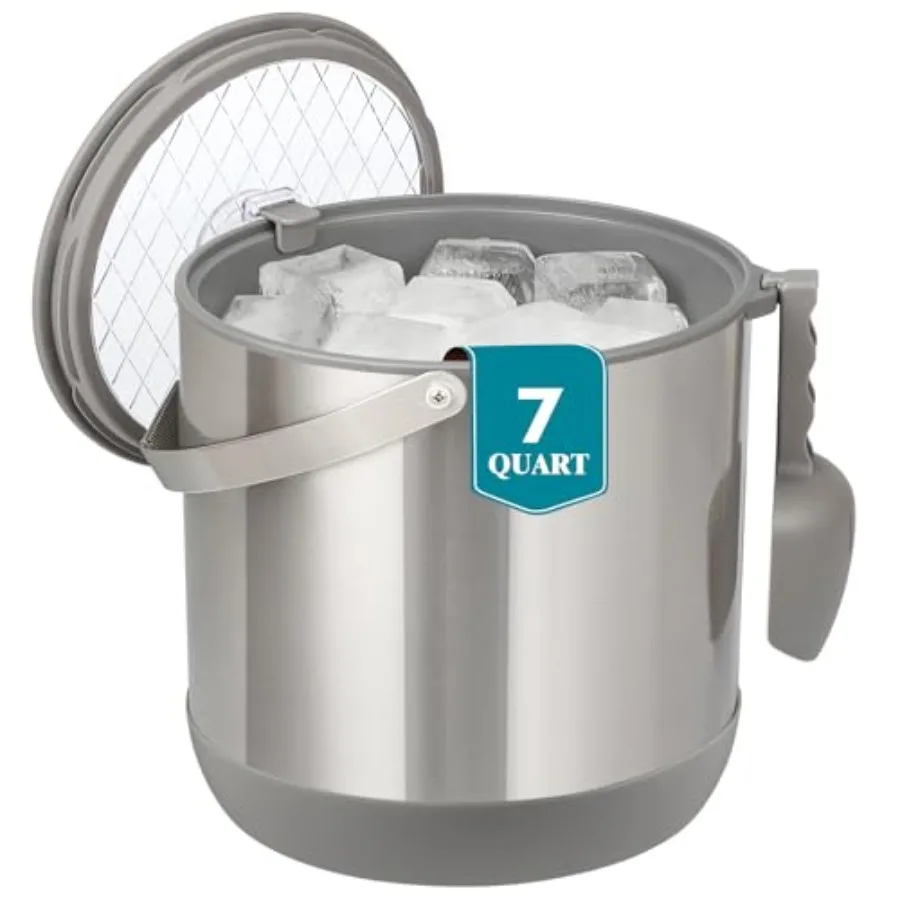 6.8L/7QT Insulated Ice Bucket with Lid and ScoopDouble-Wall Ice Bucket for Parties Cocktail Bar Grey
6.8L/7QT Insulated Ice Bucket with Lid and ScoopDouble-Wall Ice Bucket for Parties Cocktail Bar Grey