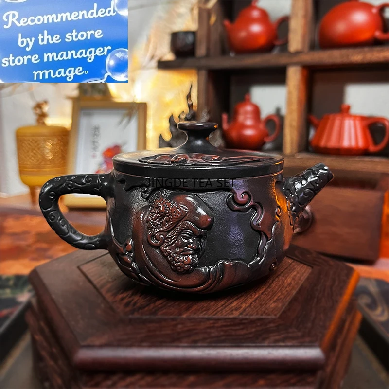 1 purple pottery vintage handmade teapot ceramic carved kung fu teapot pu erh tea set
1 purple pottery vintage handmade teapot ceramic carved kung fu teapot pu erh tea set
