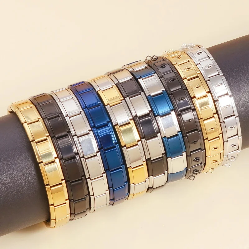 Fashion Italian Charm Bracelet Link 9mm Width Stainless Steel Elastic Bangle Beads Men/Women's DIY Making Jewelry Wholesale
Fashion Italian Charm Bracelet Link 9mm Width Stainless Steel Elastic Bangle Beads Men/Women's DIY Making Jewelry Wholesale