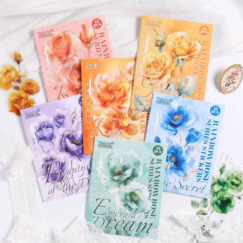 Journamm 15pcs/pack Colorful rose stickers Transparent Creativity DIY Scrapbooking Collage Stationery Decor Junk Journal Sticker
Journamm 15pcs/pack Colorful rose stickers Transparent Creativity DIY Scrapbooking Collage Stationery Decor Junk Journal Sticker