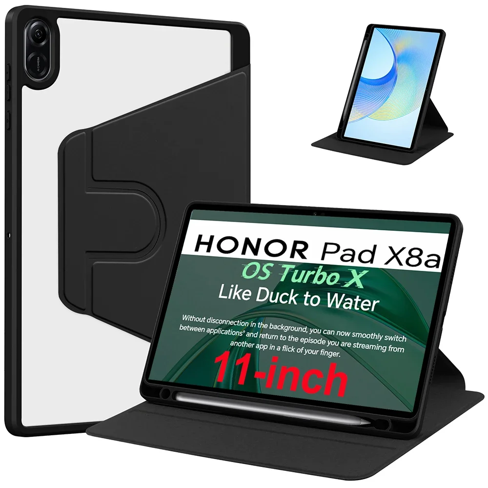 360 Degree Rotation Cover for Funda Honor Pad X8a 11" Inch Pencil Holder Case with Acrylic Back 11" Tablet Coque
360 Degree Rotation Cover for Funda Honor Pad X8a 11" Inch Pencil Holder Case with Acrylic Back 11" Tablet Coque