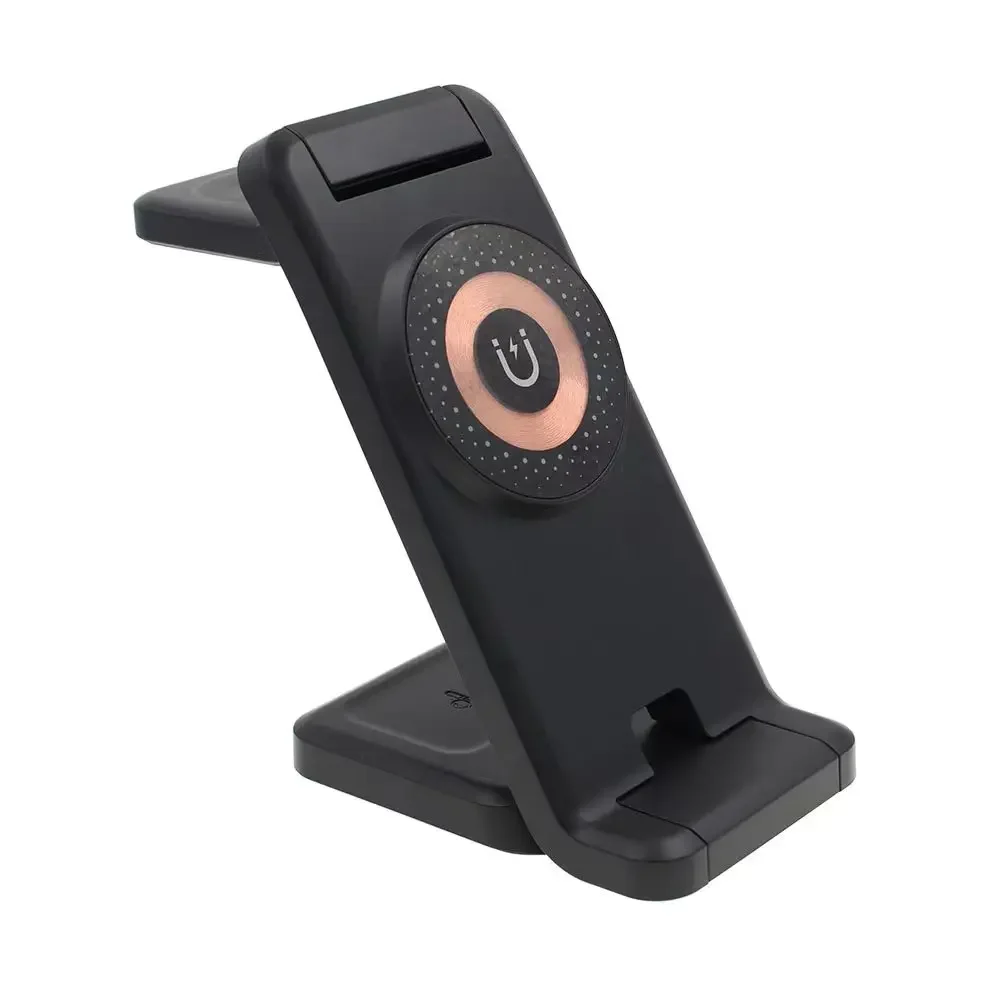 Magnetic wireless charger 3 in 1 foldable design for iPhone and For Airpods supporting 15W fast charging for desk or travel use
Magnetic wireless charger 3 in 1 foldable design for iPhone and For Airpods supporting 15W fast charging for desk or travel use