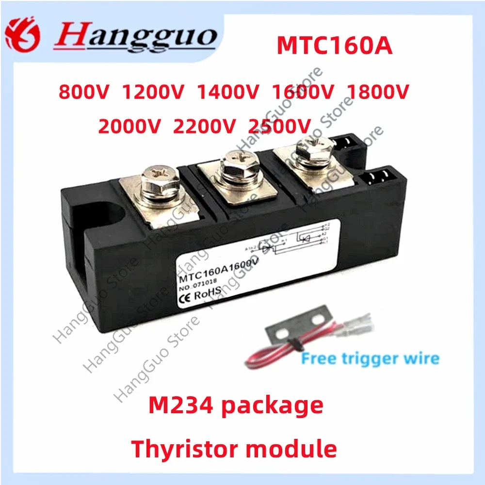 160A high-power thyristor MTC160A1600V MTC160-16 800V 1200V 1400V 1600V 1800V 2000V 2200V 2500V M234 Package thyristor module
160A high-power thyristor MTC160A1600V MTC160-16 800V 1200V 1400V 1600V 1800V 2000V 2200V 2500V M234 Package thyristor module