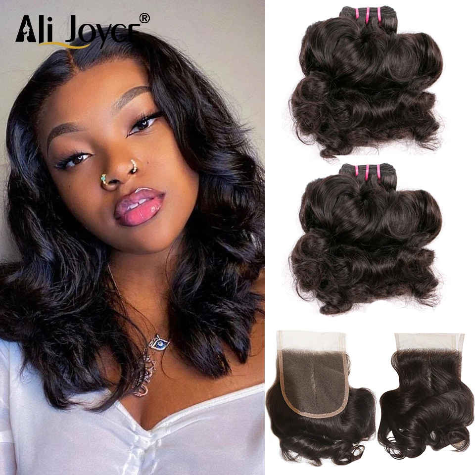 Double Drawn Funmi Hair Customized Human Hair Bundles With Closure Natural Color Bouncy Curl 3 Bundles With 4x4 Lace Closure 1B
Double Drawn Funmi Hair Customized Human Hair Bundles With Closure Natural Color Bouncy Curl 3 Bundles With 4x4 Lace Closure 1B