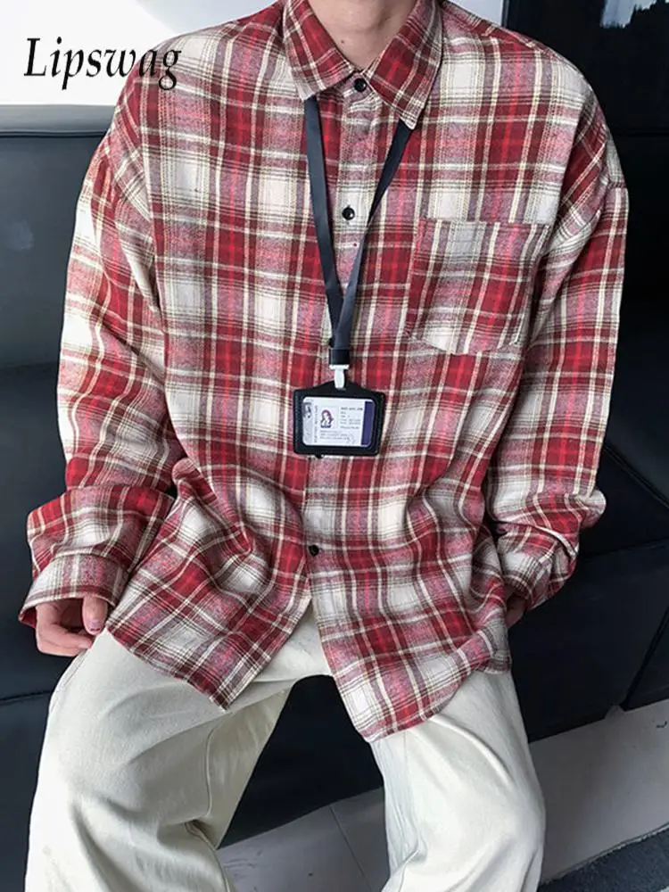 Fashionable Plaid Printing Mens Shirts Long Sleeve Turn-down Collar Casual Shirt Streetwear Men's Autumn Stylish Cardigan Tops
Fashionable Plaid Printing Mens Shirts Long Sleeve Turn-down Collar Casual Shirt Streetwear Men's Autumn Stylish Cardigan Tops