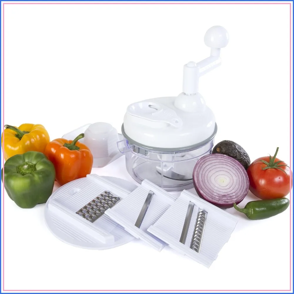 5 in 1 Manual Food Chopper: Salsa Maker, Blender, Slicer, Shredder & Julienne
5 in 1 Manual Food Chopper: Salsa Maker, Blender, Slicer, Shredder & Julienne