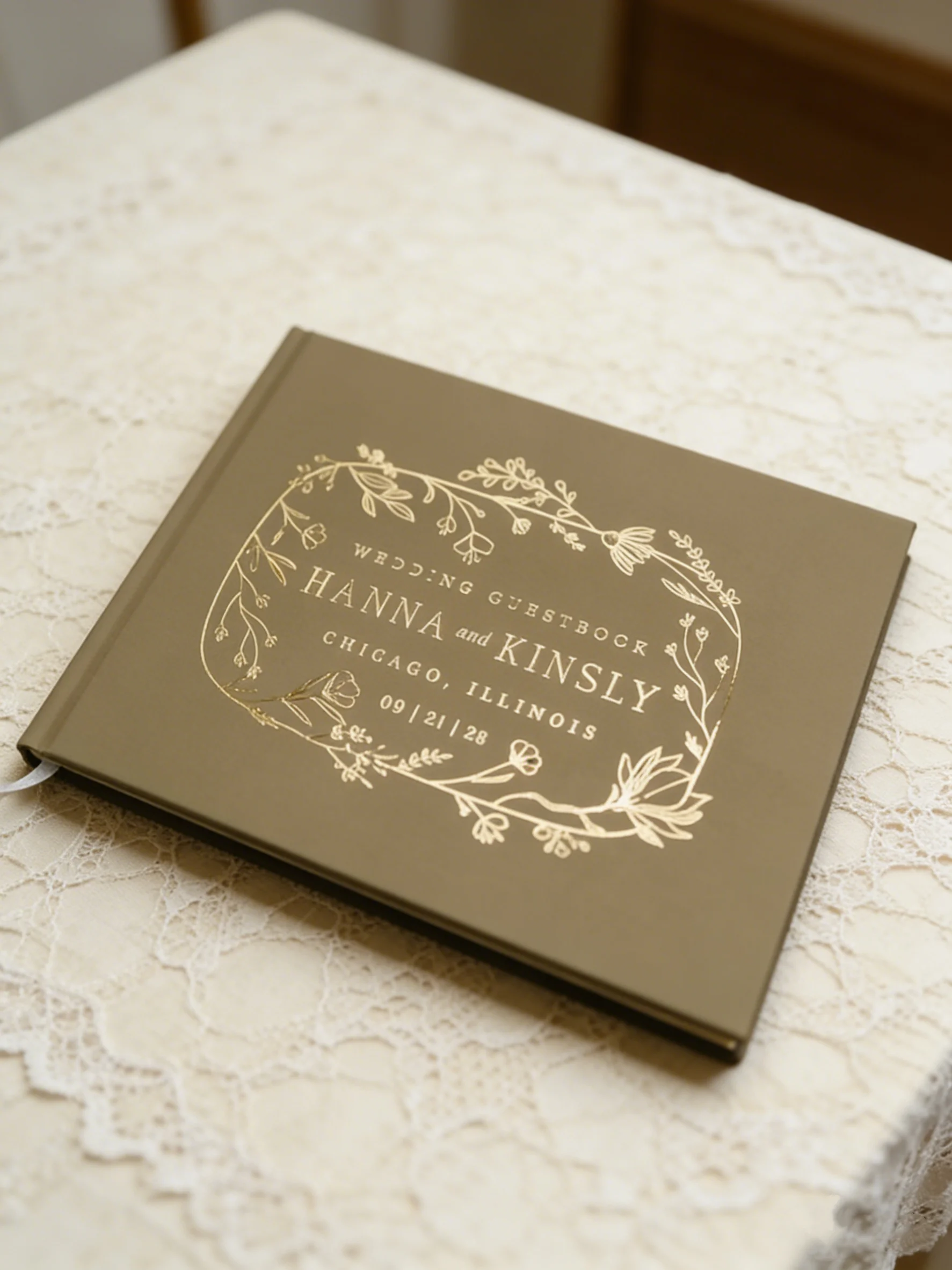 Custom Garden Boho Wedding Guest Book Personalized Wildflower Gold Foil Olive Green Photo Signature Book
Custom Garden Boho Wedding Guest Book Personalized Wildflower Gold Foil Olive Green Photo Signature Book