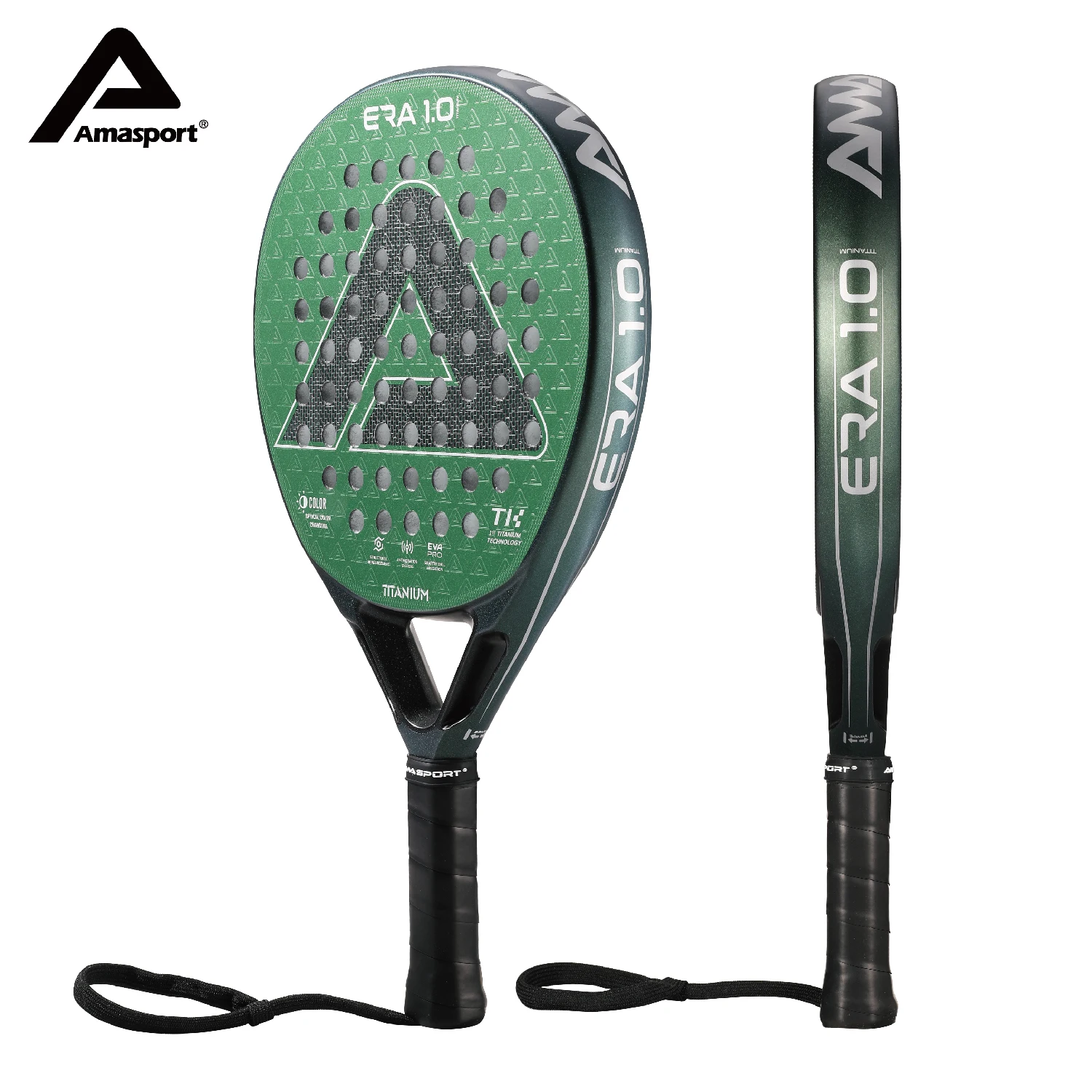 Padel Racket Titanium Silver Surface Rackets Diamond Shape with Smarter Rebound Tech,Anti-Vibration System Padel Tennis Racquets