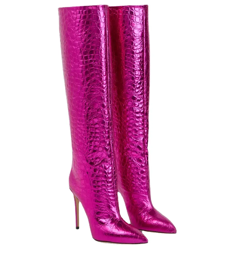 Crocodile Embossed Knee High Boots Pointed Toe Stiletto Heel Women's Fashion Footwear Elegant Party Evening Shoes
Crocodile Embossed Knee High Boots Pointed Toe Stiletto Heel Women's Fashion Footwear Elegant Party Evening Shoes