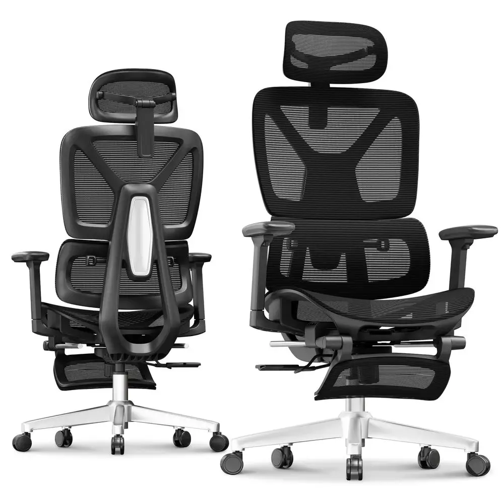 ErgoX Premium Ergonomic Office Chair with Footrest Adjustable 3D Armrests, Dynamic Lumbar Support, Recline amp Tilt Function, M
ErgoX Premium Ergonomic Office Chair with Footrest Adjustable 3D Armrests, Dynamic Lumbar Support, Recline amp Tilt Function, M