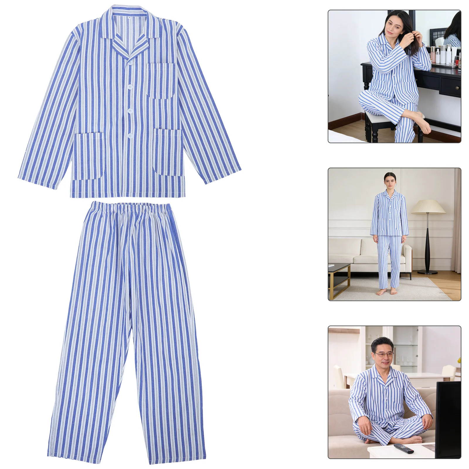 Комплект хлопковой пижамы для пациентов: легкая рубашка для сна с длинным рукавом, для больницы и дома, дышащая, комфортная, в полоску, размер M
Комплект хлопковой пижамы для пациентов: легкая рубашка для сна с длинным рукавом, для больницы и дома, дышащая, комфортная, в полоску, размер M