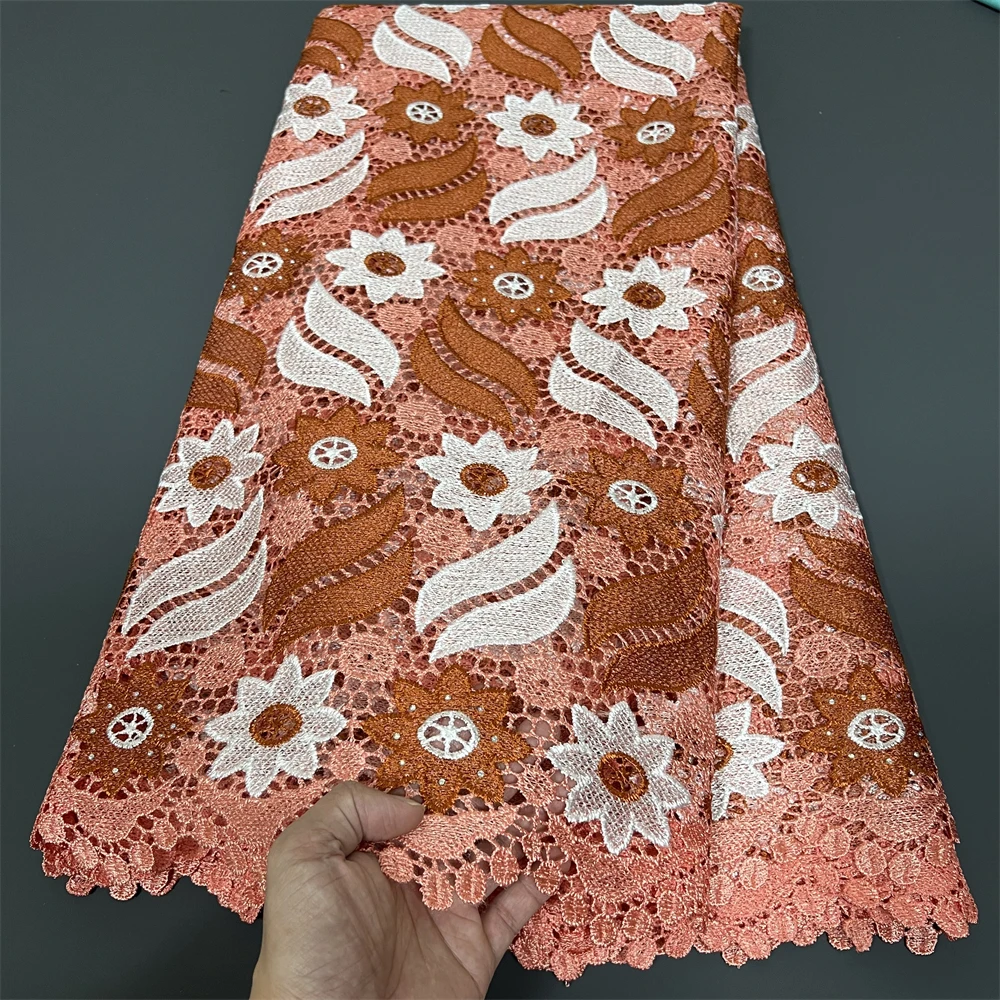 African Nigerian Embroidery Lace Fabric,Latest,Women,Wedding Dress,Tulle,Cotton Fabrics By The Meter,High Quality,2024,5 Yards
African Nigerian Embroidery Lace Fabric,Latest,Women,Wedding Dress,Tulle,Cotton Fabrics By The Meter,High Quality,2024,5 Yards