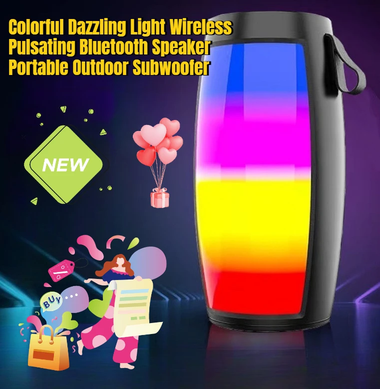 Colorful Dazzling Light Wireless Pulsating Bluetooth Speaker Portable Outdoor Subwoofer with High Volume and Stereo Sound
Colorful Dazzling Light Wireless Pulsating Bluetooth Speaker Portable Outdoor Subwoofer with High Volume and Stereo Sound